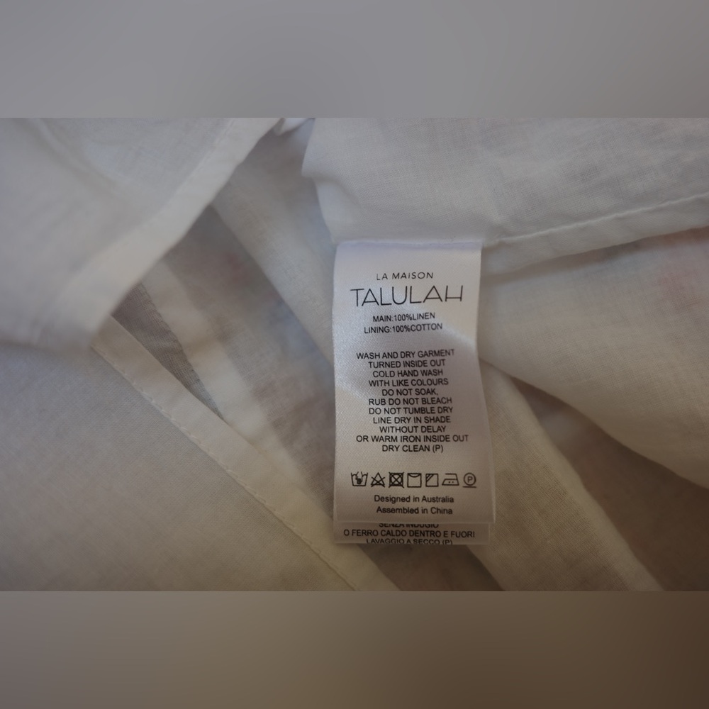 Talulah Carnevale Mini Dress, Size Large | 100% Linen size M. Send offers - Picture 12 of 13